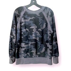 PrAna Cozy Up Nautical Camo Long Sleeve Hemp Sweatshirt - S